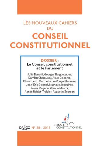 Nouveaux cahiers du Conseil constitutionnel n°38