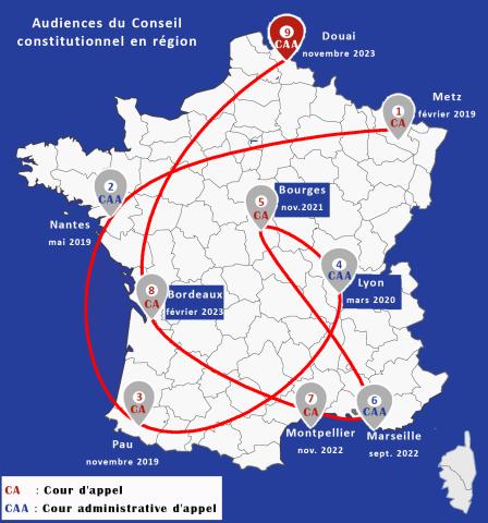 Les déplacements du Conseil constitutionnel depuis 2019