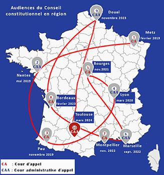 Les déplacements du Conseil constitutionnel depuis 2019