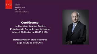 Conférence de Laurent Fabius à l'ENM le 20 février 2023